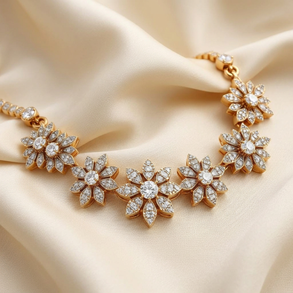 Floral Diamond Choker view 2