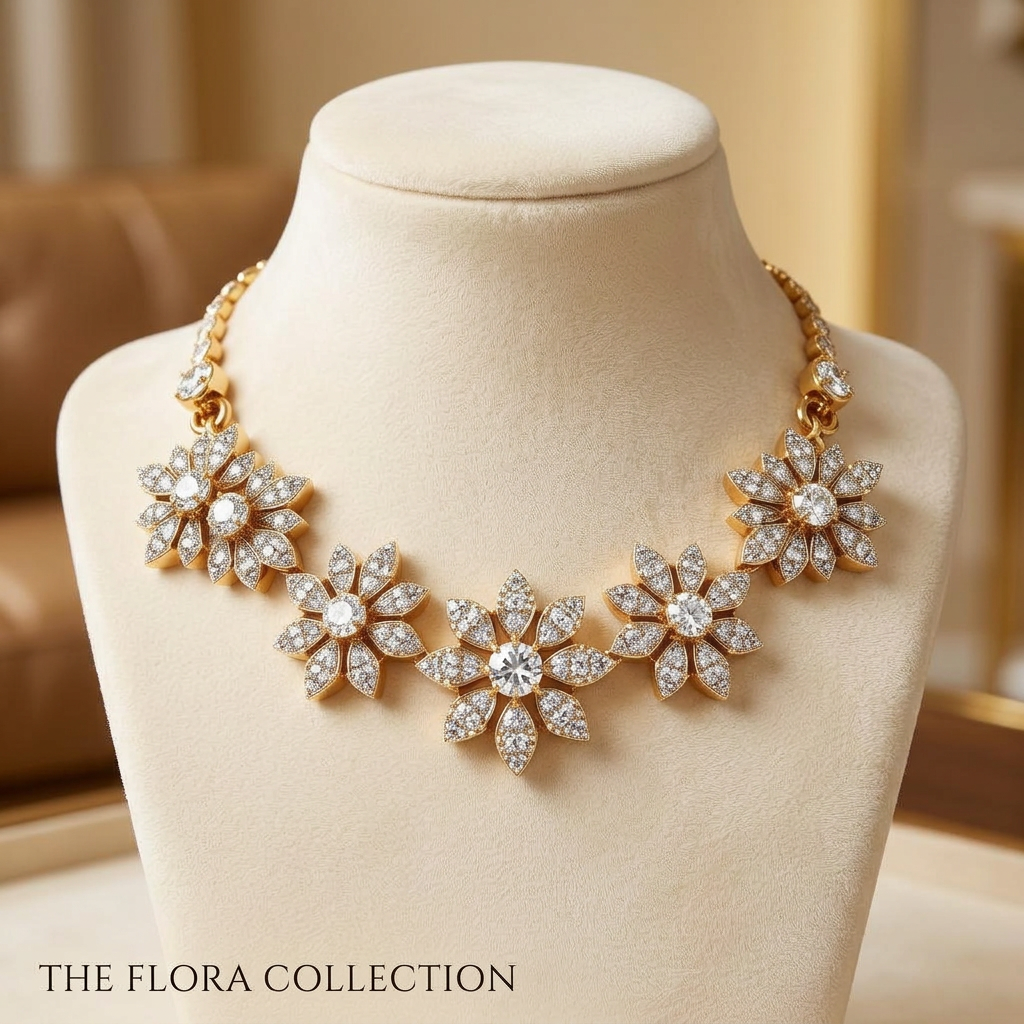 Floral Diamond Choker view 3