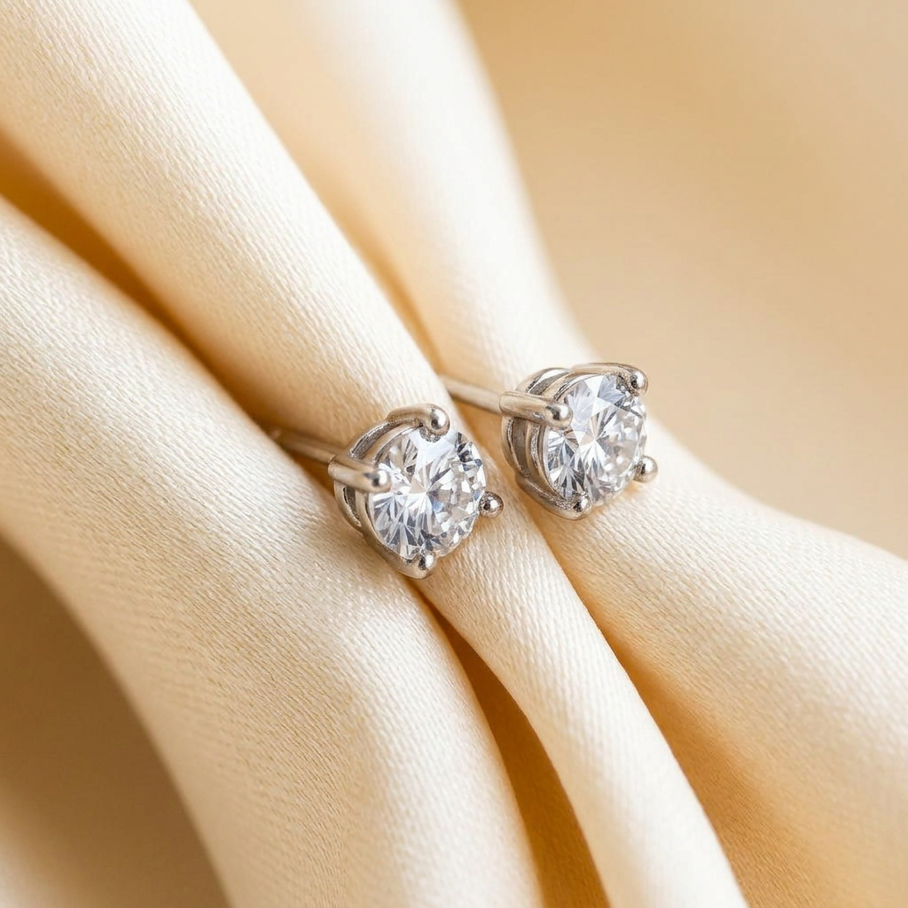 Diamond Stud Earrings view 2