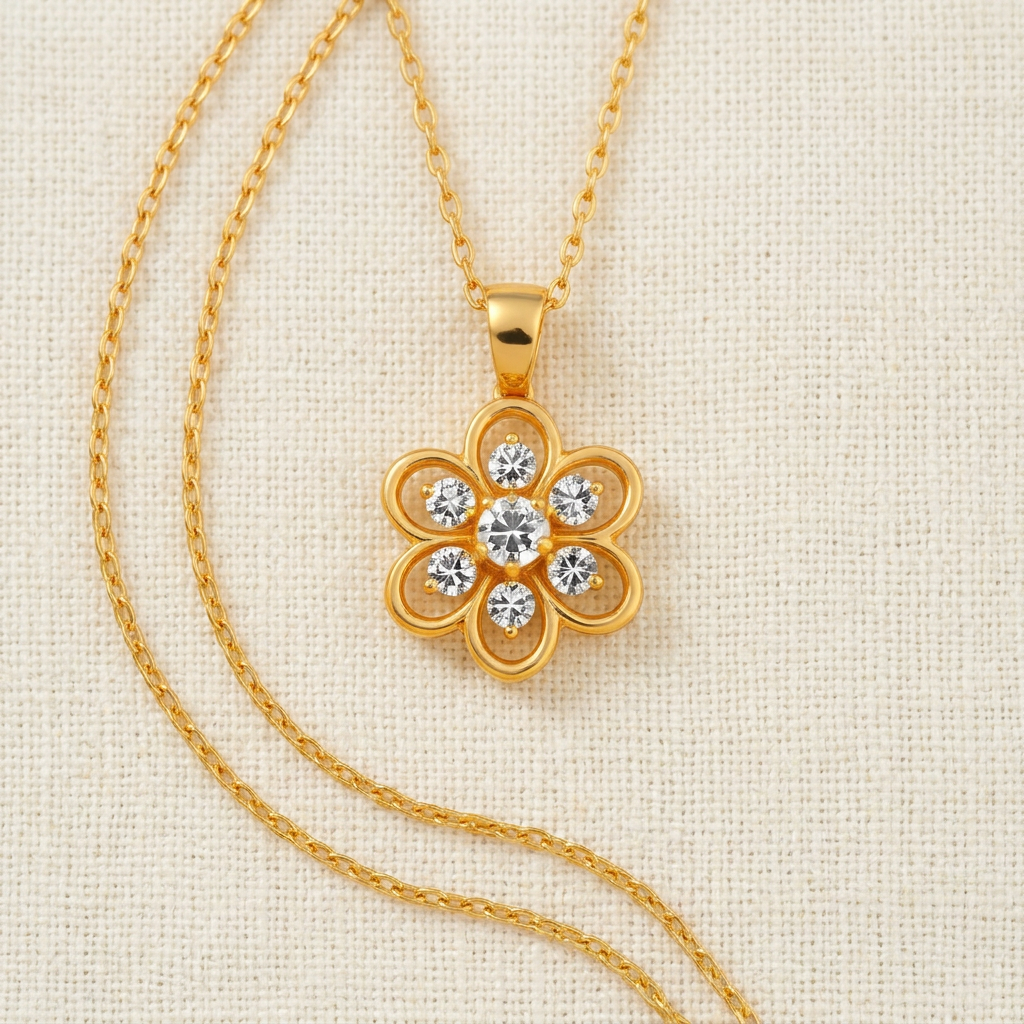 Floral Diamond Pendant view 3