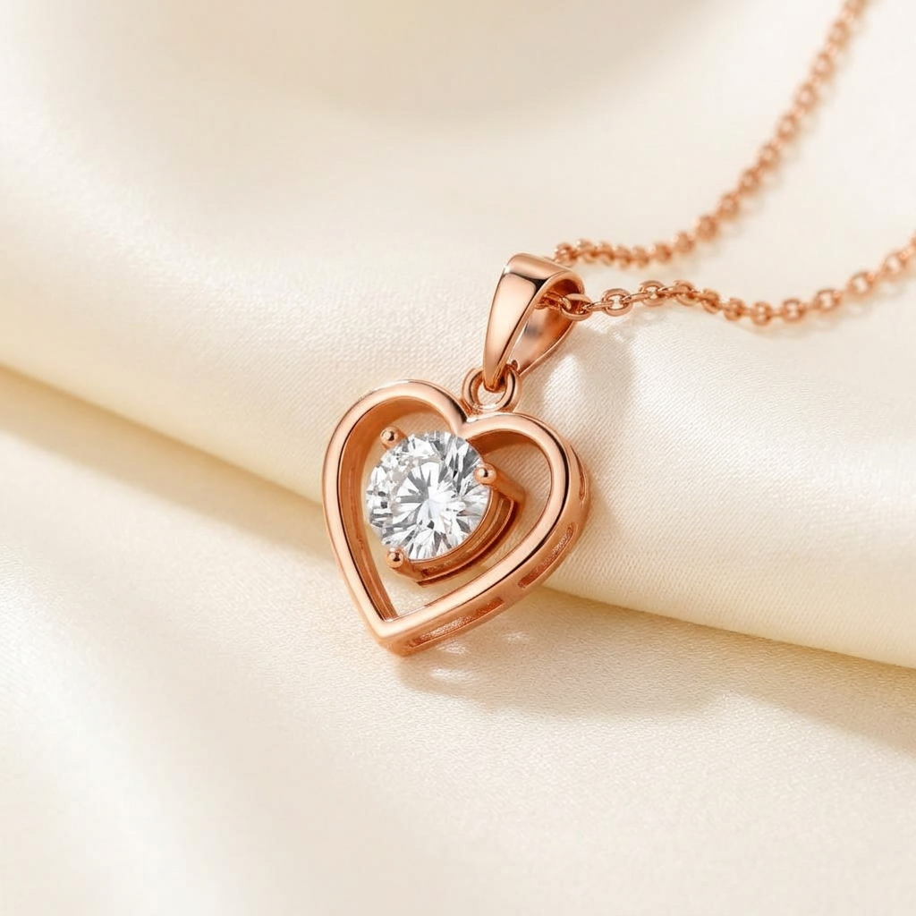 Heart Solitaire Pendant view 2