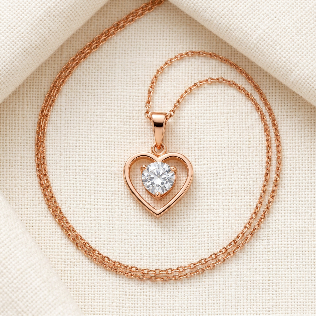 Heart Solitaire Pendant view 3