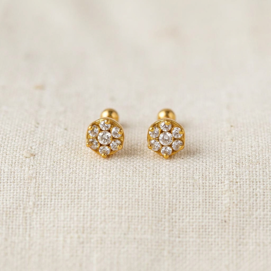 Kids Diamond Studs view 3