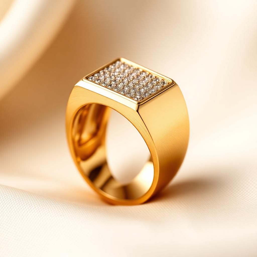 Men's Signet Diamond Ring — KISNA Rings