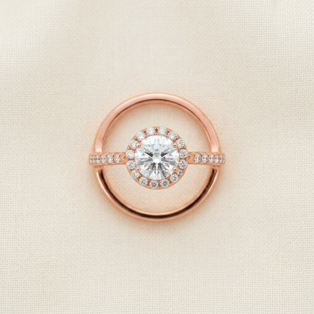 Solitaire Halo Ring view 3